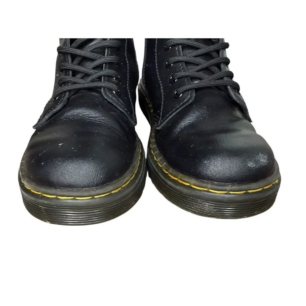 Dr. Martens Zavala‎ Youth 3 Lace Up Combat Boots Black Leather